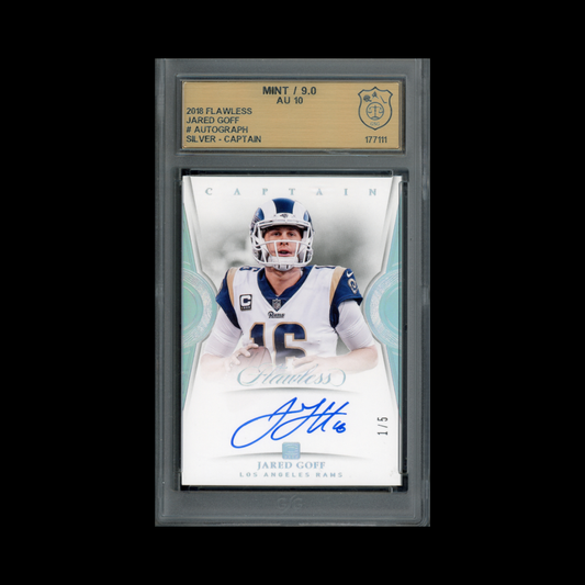 Jared Goff 2018 Panini Flawless Football GSG 9 / AU 10